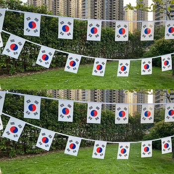 Aerlxemrbrae 20pcs/veliko Koreja bunting zastav, 14x21cm Zastavico Koreja Niz Banner Buntings Festival Stranka Počitnice