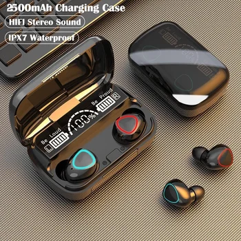 M10 TWS Bluetooth Slušalke 3500mAh Polnjenje Box Brezžične Slušalke Z Mikrofonom 9D Stereo Šport Nepremočljiva Čepkov za Slušalke