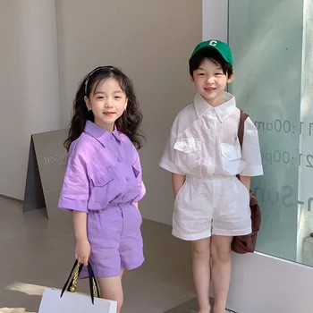 Otroci Poletna Oblačila, Ki 2022 Malčka Fant Oblačila Obleke Girls Moda Obleke Korejski Otroci Majice In Kratke Hlače, Dva Kosa Določa