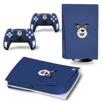 Luštna Mačka Kože Nalepke za PS5 Standard Disk Edition Nalepko Kritje za PlayStation 5 Konzolo in 2 Krmilniki PS5 Kože Nalepka