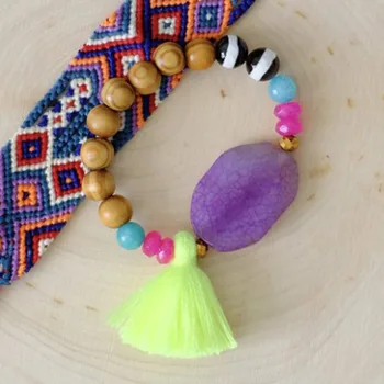 Vsco chica Boho plemenski pulsera tejida de Amistad algodón trenzado macram pulsera de la playa del sudeste festiva regalo de las