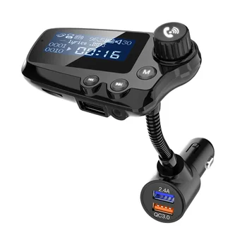Bluetooth-združljiv Komplet za vgradnjo v UKV-Oddajnika je Car Audio MP3 Predvajalnik Modulator 1.74 Palčni LCD-Zaslon QC3.0 Dvojno USB Avto Polnilec