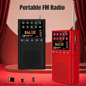 Prenosni FM Radio, Brezžični Bluetooth Zvočnik MP3 Predvajalnik Glasbe in Snemanje Podpora Prostoročno TF Kartice USB Slušalke Igra