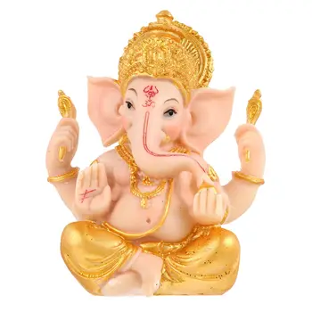 Hindujski Slon Bog Figur Sreča in Bogastvo Umetnosti Kiparstvo Začetni Ornament Kip Artcrafts Smolo Doma Dekor