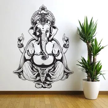 Ganesha Slon Buda Mandala Joga Stenske Nalepke so Odstranljive DIY Doma Dekor Vinil Stenske Nalepke Za dnevno Sobo