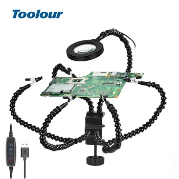 Toolour Multi Spajkalna Postaja Pomoč Tretje Strani Stojalo z 8PCS Prilagodljiv Orožja Desk clamp Nosilec Za PCB Varjenje Orodje za Popravilo