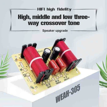 Čisto Nov WEAH-305 3 Stezni Zvočniki Frekvenčni Delilnik 150W Hi-Fi Crossover Filter Modul za DIY Doma Zvočnik Visoki Srednji Nizki