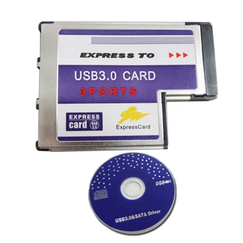 3Port Skrite Notranjosti USB3.0 do Expresscard Express Card 54 54 mm Expresscard Prenosni Adapter Pretvornik FRESCO LOGIKO Čipov FL1100
