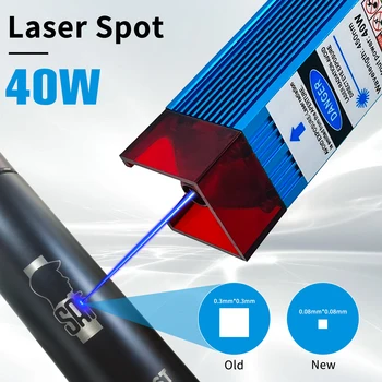 450nm 40W Laser Modul TTL/PWM Lasersko Graviranje Glavo DIY CNC Lasersko Rezanje Za Les, Graviranje Orodje Stisnjen Spot Tehnologije