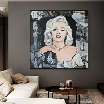 Slavni Seksi Žensk Marilyn Monroe Platno Umetniško Slikarstvo Moderne Stenske Umetnosti Visi Slike Natisniti V Dnevni Sobi Doma Dekor Freske
