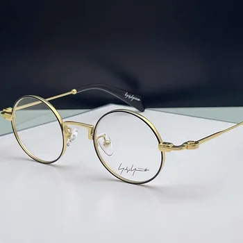 Japonski Ročno izdelane Letnik Očal Okvir Čistega Titana Krog Okvir Kratkovidnost Očala na Recept za Moške in Ženske