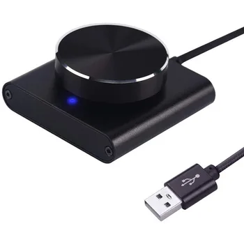 USB Glasnost Računalnika Krmilnik PC Multimedia-Zvočnik Zunanji Avdio Nadzor Glasnosti Prilagajanje Gumb USB Volume Controller Črna