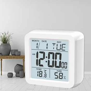 Tabela Alarm Ura Digitalnim Z Velikimi Številkami Koledar Dremež Indoor Sobna Temperatura Vlažnost za Domačo Spalnico Urad Kocka