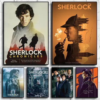 Britanski detektiv kriminala hit TV serije Sherlock home art spalnica steno dekor slikarstvo plakat doma dekor HD platno, tisk plakatov