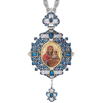 Prsnih Križ ruske Grčija Križ Verske Krst ikono Bizantinsko Umetnost in Pravoslavno Tradicijo Svetega Križa Verigo, Dolgo Necklac
