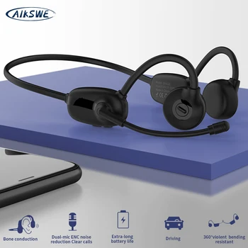 AIKSWE Kosti Prevajanje Poslovnih Slušalke Bluetooth Brezžične Slušalke ENC Dual-Mic Hrupa Nepremočljiva Stereo Slušalke Za Kolesarjenje