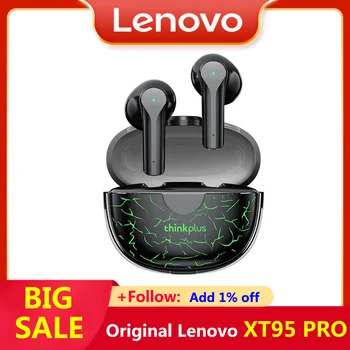Original Lenovo XT95 Pro TWS Bluetooth Slušalke HI-fi Zvok Šport Čepkov Brezžične Slušalke Dotik Nadzor Svetilnosti Polnjenje Primeru