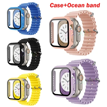 Ohišje+Ocean band za Apple watch Ultra 44 mm 49 mm 40 mm 45 mm 41mm 42mm 38 mm 45 mm silikonsko zapestnico iWatch serije 7 6 3 mp 8 traku