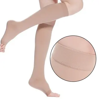 1 Par Žensk Stiskanje Nogavice Ženske Krčne Žile Noge Lajšanje Bolečine Kolena Golimi Toe Dihanje Visoke Nogavice