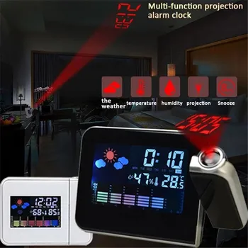 Pametna Ura Digitalna LED Projektor Temperatura Čas, Projekcijski Zaslon LCD Tabela Elektronski S 180 Čas Projektor Dremež