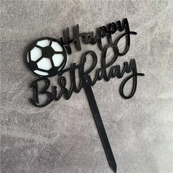 Bela Nogomet Happy Birthday Akril Torto Pokrivalo Šport Rojstni dan Torta Pokrivalo za Fantov Rojstni dan Torta Dekoracijo Baby Tuš