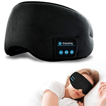Spanje Slušalke Bluetooth Oči Masko Brezžična tehnologija Bluetooth Glasbo, Potovanja Prostoročno Spalna Maska z vgrajenimi Zvočniki, Mikrofon