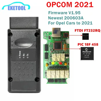 Za Opel Do 2021 Najnovejše V200603A V2021 Pravi OPCOM OP-COM Flash Firmware V1.95 Multi-Language FT232RQ PIC18F458 OP COM