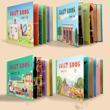Treeyear montessori zaseden knjige za otroke, da razvijejo učne sposobnosti Otrok zaseden, knjige, razsvetljenje mirna knjiga