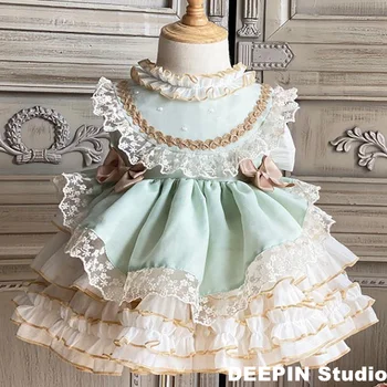 Dekle Lolita Obleke 2022 Novi Španski Turški Kraljevi Palači Princesa Obleke Žogo Otroci Brez Rokavov Šivanje Čipke Rojstni Dan - Stranka Eid