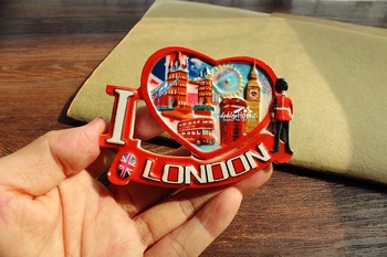 London, Združeno Kraljestvo združeno KRALJESTVO Turističnega Potovanja, trgovina s Spominki Srca v Obliki 3D Smolo Hladilnik Hladilnik Magnet IDEJA za DARILO