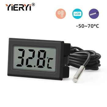 Yieryi Digitalni Termometer, Higrometer Mini Black, Žični/Brezžični Elektronski Termostat za Akvarij za Hišne ljubljenčke Hiš, Vrtov