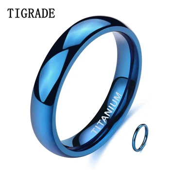 Tigrade 2/4 mm Titan obroč, Posneti Blue Za Moške in Ženske Kul Obroči za Stranke Unisex Poročni prstan Nekaj Nakit Ljubezen Darilo