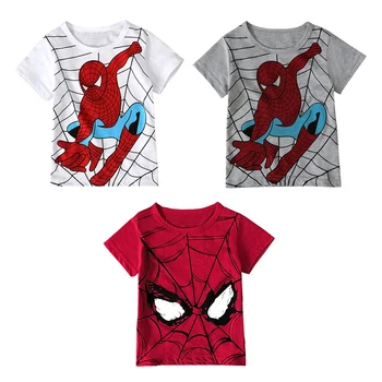 Disney Poletje nova otroška oblačila tiskanje risanka otroška T-shirt Spiderman kratek fant otroška majica znoj-abso