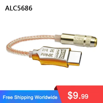 ALC5686 USB Tip C do 3,5 mm DAC slušalke Amplifie Slušalke Amp Digital Dekoder (AUX Kabla za zvok hi-fi adapter pretvornik Android