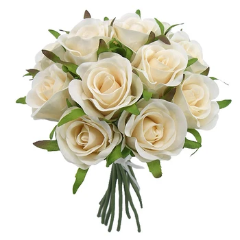 Eno Kombinirano 12pcs Svilenih Vrtnic Umetno Šopek rož 25cmH Svilene Rože za Dekoracijo Doma Različne Barve na Voljo