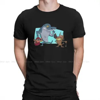 Najboljši T-Shirt za Moške Zig Sharko Preprost In zabaven, Je Nenaseljen Otok Vulkanov Letnik Čistega Bombaža Tee Majica