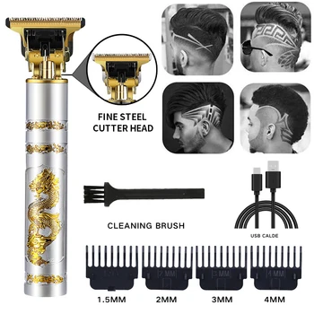 T9 0 mm Professional Hair Trimmer za Moške Električni Sušilnik Clipper Litij-Las Stroj za Rezanje Las Brivnik Brado Barber