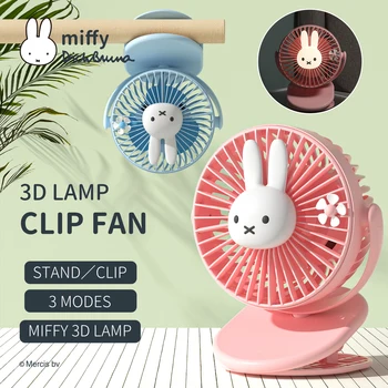 Miffy 3D Lučka Posnetek Ventilator USB Polnilne Posnetek Namizni Namizni Ventilator, Mini Prenosni objemka Fan 360-stopinjski Vrtečih Ventilator za hlajenje