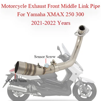 Motorno kolo Izpušnih Sprednji Srednji Povezavo Cevi Glušnika Za Yamaha XMAX 250 XMAX 300 2021-2022 Let Moto Pobeg Spremenjen Senzor