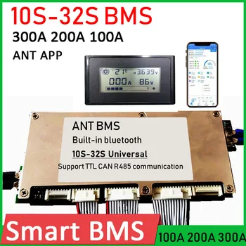 ANT 8S ~ 32S Bluetooth Smart BMS 300A 200A 100A Litijeva Baterija Protection Board 14S 16S 20S 48V 60V 72V 84V LTO lifepo4 baterija Li-ion