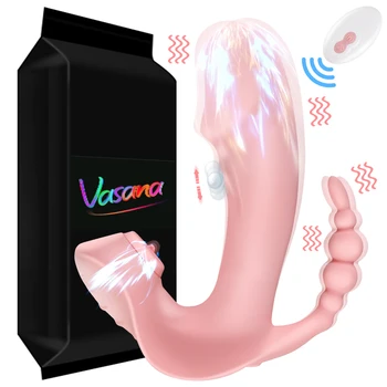 Vasana 3 V 1 Nosljivi Vibrator Daljinsko upravljanje Klitorisa Vaginalne G spot Analne Kroglice Massager Ženska Masturbacija Nevidno Hlačke