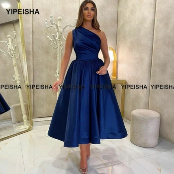 Yipeisha Eno Ramo Kraljevsko Modra Prom Obleke Čaj Dolžina Vrstice Burgundija Saten Poroka Stranka Obleko Plus Velikost Obleke