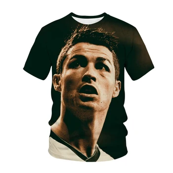 Cristiano Ronaldo 3D Print Majica s kratkimi rokavi Nogometni Star Ulične Moški Ženske Modni Kratek Rokav T Shirt CR7 Šport Tees Vrhovi Moški