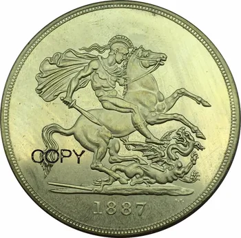 Združeno kraljestvo Victoria zlata 5 Funtov 1887 Medenina Kopijo Kovancev