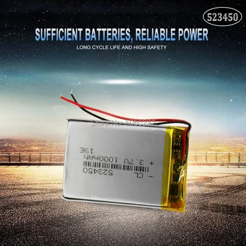 1pc 1000mAh 3,7 V 523450 Litij-Polimer Baterija za Polnjenje Za GPS Pametni Telefon, DVD-MP3, MP4 MP5 Led Lučka Lipo celico