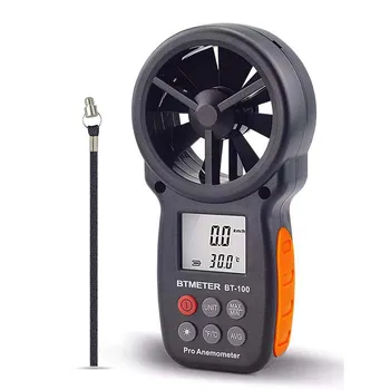 Digitalni Ročni Anemometer Hitrost Vetra Meter BT-100 za Merjenje Hitrosti Vetra, Temperature in Vetra, Mraza z Backlight LCD