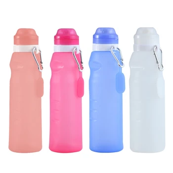 Zložljiva Plastenka za Vodo, 600 ml Hrane Silikona BPA Free Roll Up Zložljive Steklenico Vode Športih na Prostem Steklenica za Vodo Neprepustni