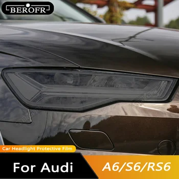 Za Audi A6 4. generacije C7/4G 2012-2018 16 Avtomobilski Žarometi Zaščitno folijo Prekajene Črni Odtenek Zaviti Vinil Pregleden TPU Nalepka