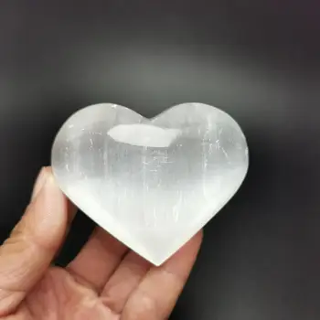50-70 mm Naravne sadre Čakro Kamen Poliran Srce Oblika Selenit Zdravljenje Uresničevanje Masaža Zdravje
