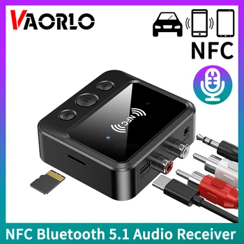 NFC Bluetooth 5.1 Audio Sprejemnik Res Stereo Glasbeni Brezžični Adapter TF Kartice R/L RCA 3.5 mm AUX Priključek Z Mic Za komplet Zvočnikov